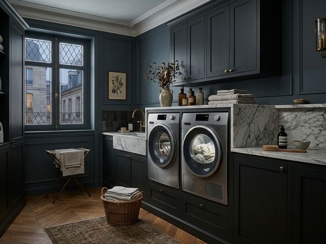 Buanderie premium avec lave-linge et sèche-linge AEG